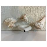 Donut-Shaped Ceramic Vase & Assorted Seashells - Coastal Decor Display