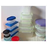 Assorted Plastic Food Storage Containers with Locking Lids - Mixed Sizes