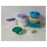 Assorted Plastic Food Storage Containers with Locking Lids - Mixed Sizes