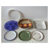 Assorted Ceramic Dinnerware - Plates, Bowls & Divided Plate (Lot of 6)