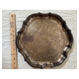 International Silver Co. Silver Plate Champagne Flutes & Engraved Trays (Lot of 4)