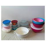 LocknLock Glass Storage Containers & Assorted Plastic Mixing Bowls - Colorful Kitchen Set