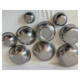 Assorted Stainless Steel Mixing Bowls & Colanders Set with Wood Stand