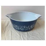 Assorted Glass Bowls & Striped Ceramic Mixing Bowl - Clear Glass, Blue Floral & Blue Bowls