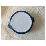 Assorted Glass Bowls & Striped Ceramic Mixing Bowl - Clear Glass, Blue Floral & Blue Bowls
