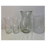 Assorted Clear Glassware - Vases, Bowls & Decorative Crystal Pieces