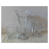 Assorted Clear Glassware - Vases, Bowls & Decorative Crystal Pieces