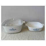 CorningWare Cornflower Blue Bakeware Set with Glass Lids and Clear Bowls