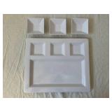 CorningWare French White Stoneware Bakeware Set - Large Rectangular Dish with Glass Lid and 3 Square