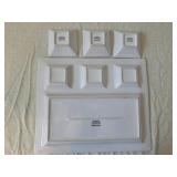 CorningWare French White Stoneware Bakeware Set - Large Rectangular Dish with Glass Lid and 3 Square