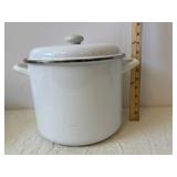 Made in Italy MarketPlace Teal Enamel Bowls (Set of 3) & White Enamel Stock Pot