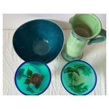 Ambiance Madras Collection Pitcher & Bowls - Glassware Set