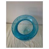 Iridescent Carnival Glass Vase & Rainbow Bowl with Clear Floral Dishes - Assorted Glassware