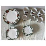 The Cades Cove Collection Apple Dinnerware - Plates, Mugs & Saucers Set