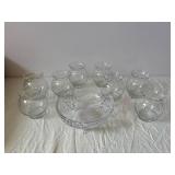 Libbey Clear Crystal Vases with Ruffled Rim and Starburst Centerpiece Bowl - Made in USA