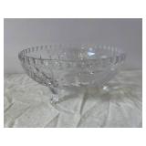 Libbey Clear Crystal Vases with Ruffled Rim and Starburst Centerpiece Bowl - Made in USA
