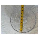 Libbey Clear Crystal Vases with Ruffled Rim and Starburst Centerpiece Bowl - Made in USA
