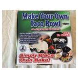 Parini 21-Inch Stainless Steel Serving Tray & Make Your Own Taco Bowl Kit (Lot of 2)