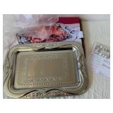 Parini 21-Inch Stainless Steel Serving Tray & Make Your Own Taco Bowl Kit (Lot of 2)