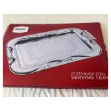 Parini 21-Inch Stainless Steel Serving Tray & Make Your Own Taco Bowl Kit (Lot of 2)