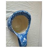 Blue Speckled Ceramic Pitcher with Frosted Glass Vases & Mint Green Photo Frames