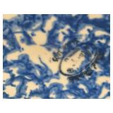 Blue Speckled Ceramic Pitcher with Frosted Glass Vases & Mint Green Photo Frames