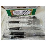 Cuisinart Sandwich Grill & Carlos Santana 4-Piece BBQ Tool Set with Tray & Glass Bottle