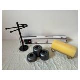 Metal Jewelry Stand With Curved Arm Rack And Ball Finial