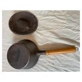 Cast Iron Cookware Set - 2 Pots with Lids & Grill Pan (Lot of 3)