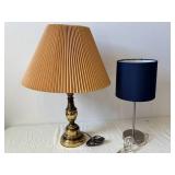 Bed Bath & Beyond Steel Table Lamp & Assorted Table Lamps (Lot of 2)