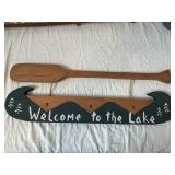 Rustic Outdoor Decor Lot - Lanterns, Bear Sculpture, Hello Summer Sign, Lake Signs & Nature Plaque