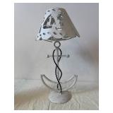 Chicago W.D.D. Hurricane Lantern, Framed Beach Print & Coastal Table Lamp (Lot of 3)