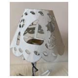 Chicago W.D.D. Hurricane Lantern, Framed Beach Print & Coastal Table Lamp (Lot of 3)