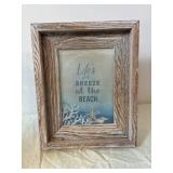 Chicago W.D.D. Hurricane Lantern, Framed Beach Print & Coastal Table Lamp (Lot of 3)