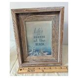 Chicago W.D.D. Hurricane Lantern, Framed Beach Print & Coastal Table Lamp (Lot of 3)
