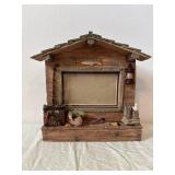 Two-Piece Handmade Nautical Decor Set - Fishing Cabin Diorama & Boat Frame