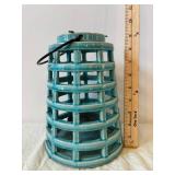 Turquoise Lighthouse Diorama with Coastal Village Snow Globe Base - 9-Inch Tall