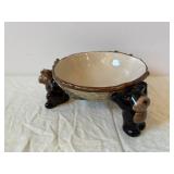 Sonoma Lodge Bear Glass Compote on Bear Stand with Glazed Bowl - Decorative Set