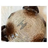 Sonoma Lodge Bear Glass Compote on Bear Stand with Glazed Bowl - Decorative Set