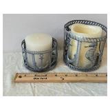 Sonoma Candles Coastal Lighthouse Frame - with Two Candle Holders (Lot of 3)