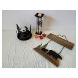 PartyLite Forest Scene Candle Holder with Moose and Pine Tree Silhouettes - Metal Stand