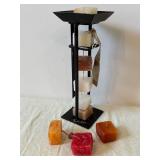 PartyLite Forest Scene Candle Holder with Moose and Pine Tree Silhouettes - Metal Stand