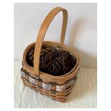 Grizzly Bear Country Decor - Pinecone Basket, Birch Border Plate & Bear Scene Ceramics (Lot of 4)