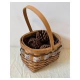 Grizzly Bear Country Decor - Pinecone Basket, Birch Border Plate & Bear Scene Ceramics (Lot of 4)