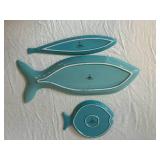 Threshold Fish-Shaped Ceramic Serving Dishes (Lot of 3)