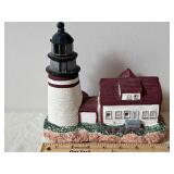 Nautical Miniature Lighthouse with Sailor Figurine, Glass Bottles & Seashells