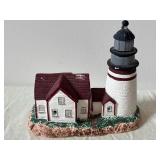 Nautical Miniature Lighthouse with Sailor Figurine, Glass Bottles & Seashells