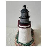 Nautical Miniature Lighthouse with Sailor Figurine, Glass Bottles & Seashells