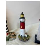 Assorted Lighthouse Figurines Set - Central Red & White Tower with Surrounding Towers