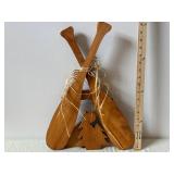 Rustic Wooden Oars Wall Decor - Welcome Banner & House Cutouts (Assorted Signs)